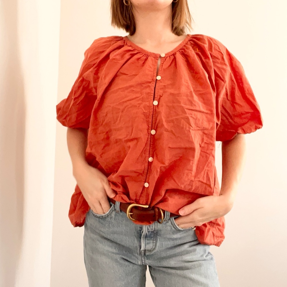 Universal Thread Women's Rust Button-Up Blouse - image 3